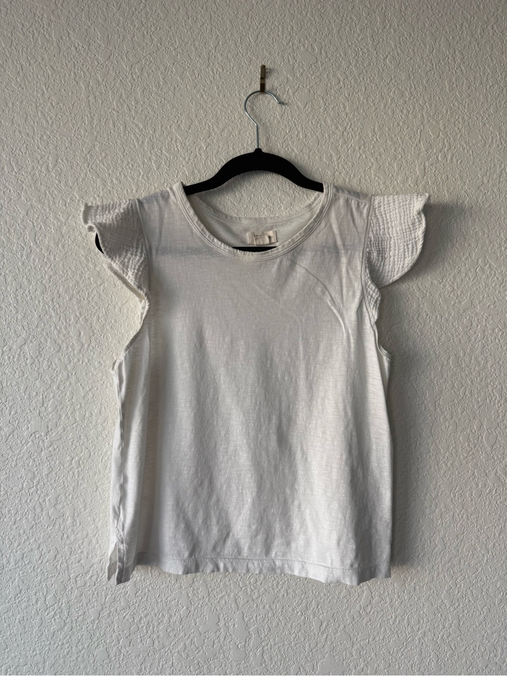 UpWest White Ruffled Sleeve Tank Top